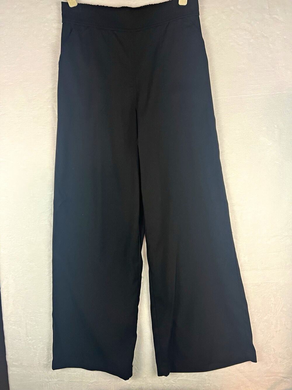 Nordstrom Max Studio Women’s M Black High Rise Wide Leg Pull-On Pants 29" Inseam